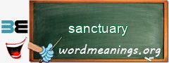 WordMeaning blackboard for sanctuary